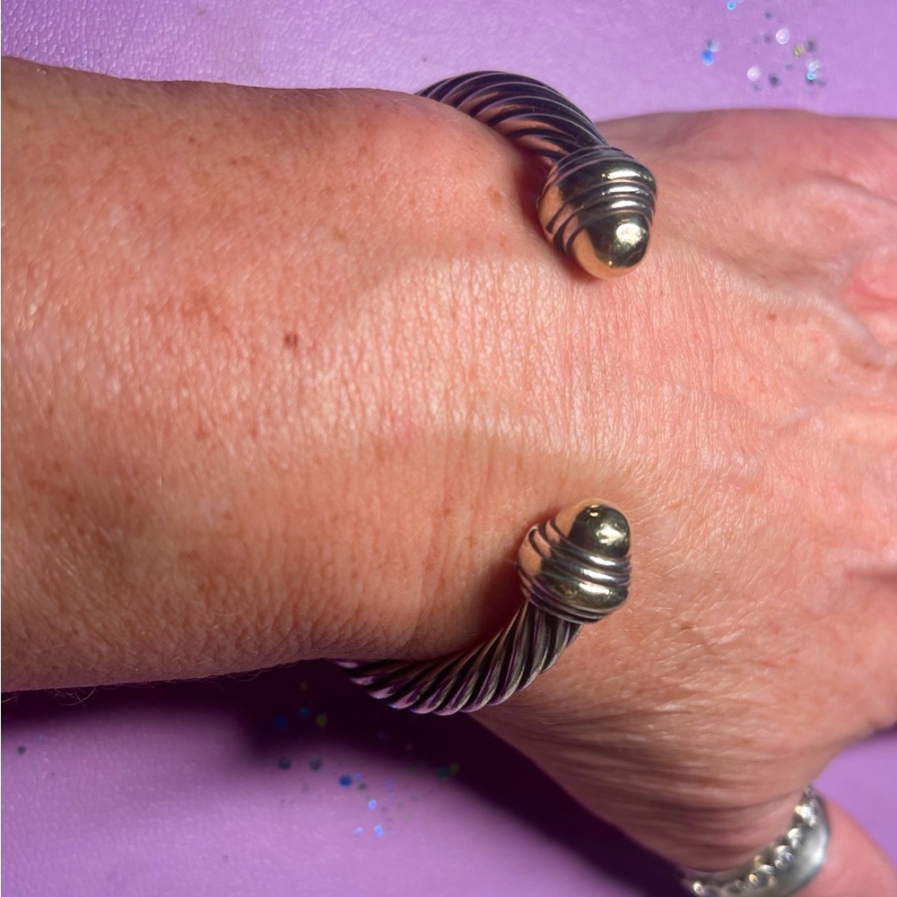 David Yurman Classic Gold & Silver  Cable bracelet is timeless 7mm - Picture 11 of 14